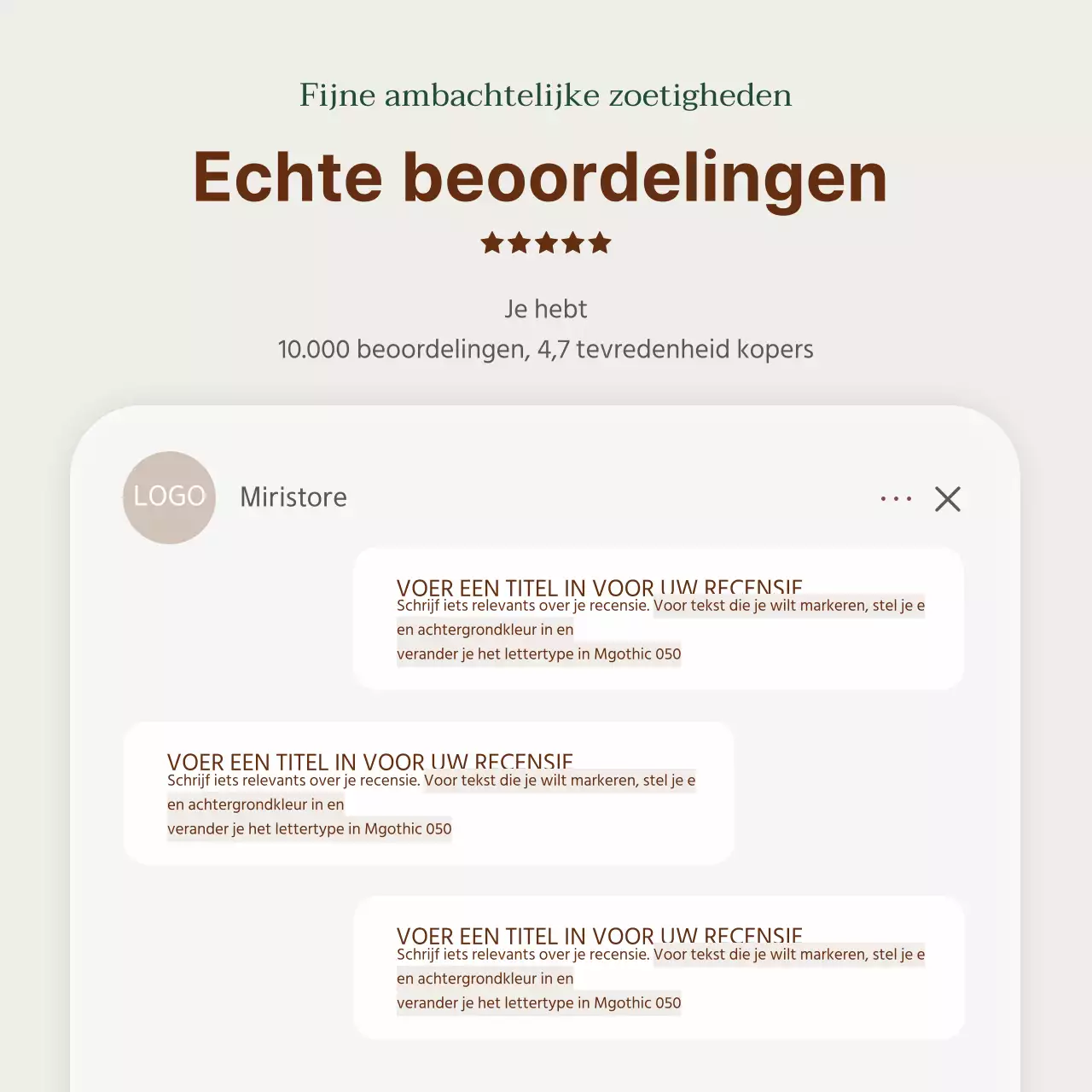 Advertentie voor een eenvoudige hanwa vakantiegeschenkset in beige en bruin
