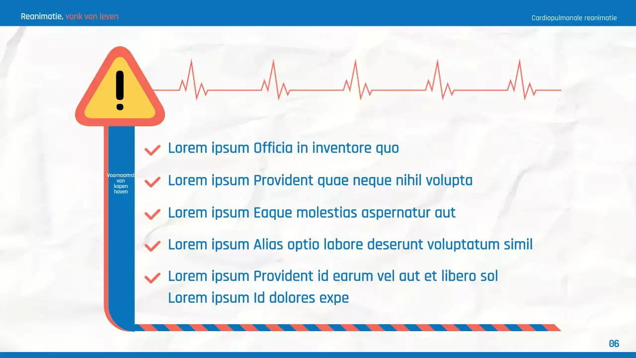 Eenvoudig reanimatiemateriaal in blauw