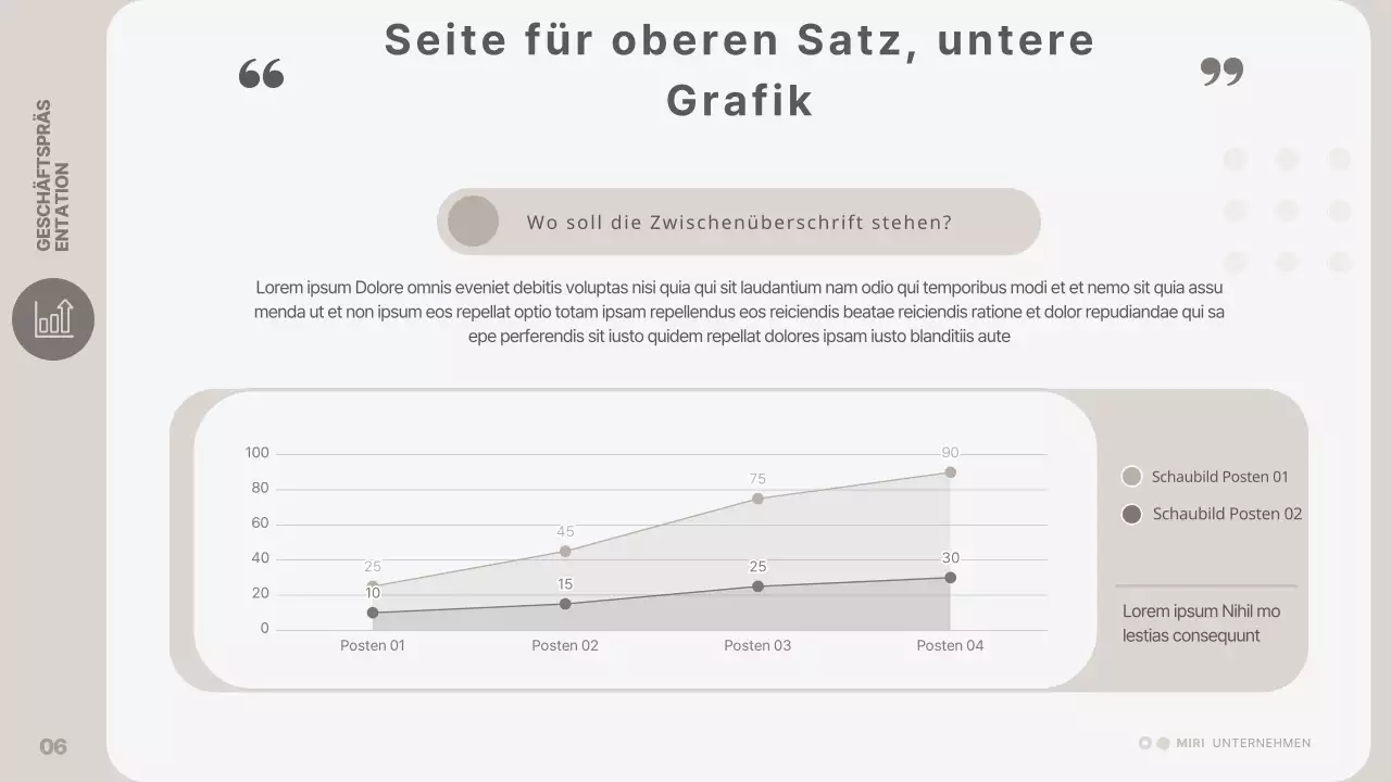 Eine einfache, beigefarbene Geschäftspräsentation