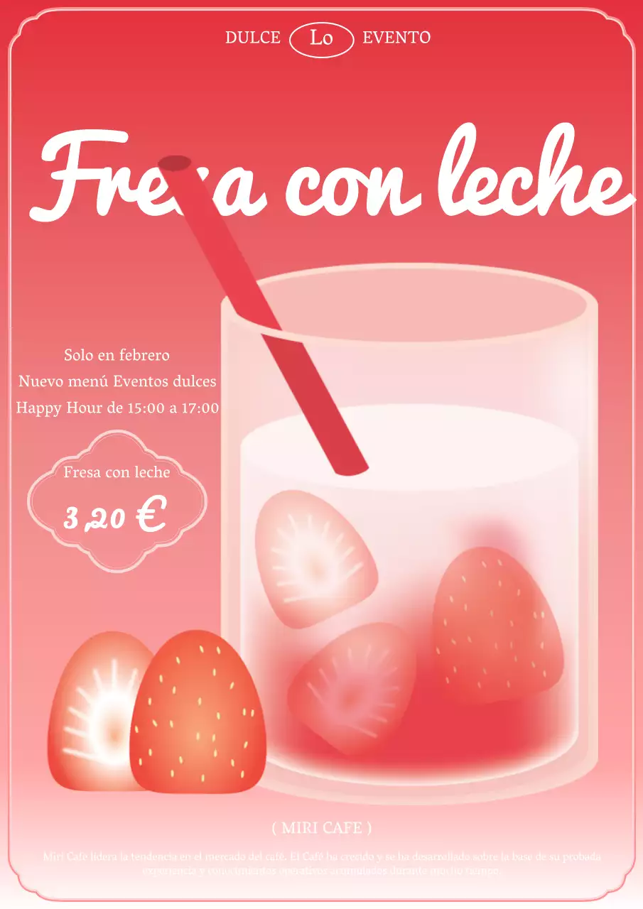 Folleto del nuevo menú de la cafetería Kitschy rojo y rosa