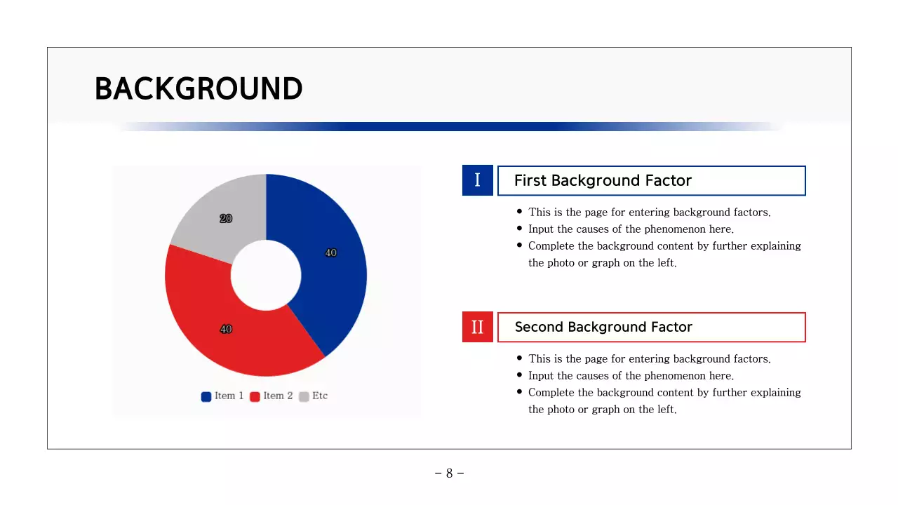 Basic printable report in navy blue and gray