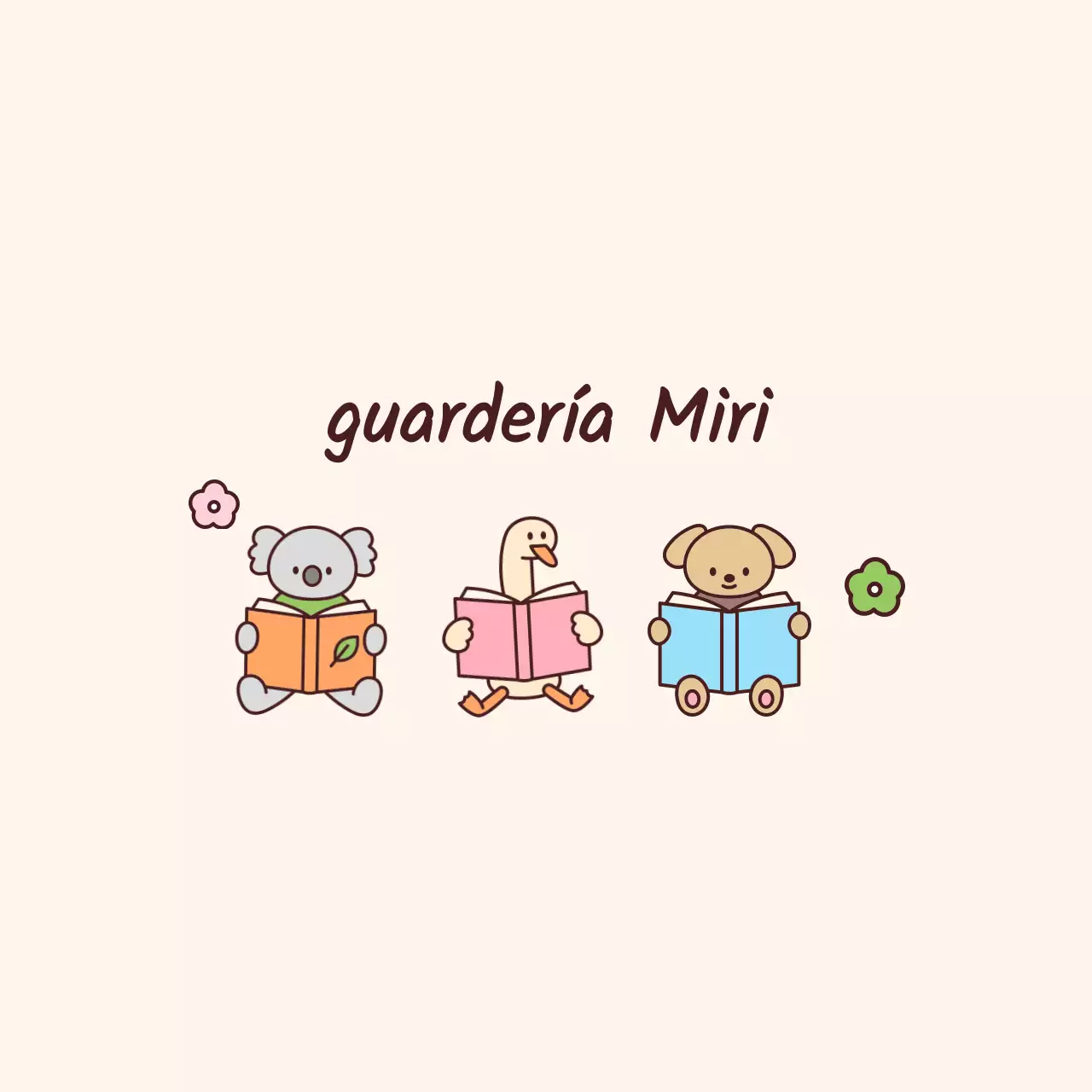 Preescolar con simpáticas ilustraciones de animales sujetando libros