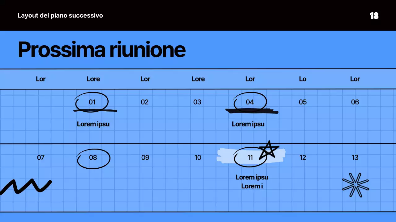 Materiale per riunioni kitsch in blu