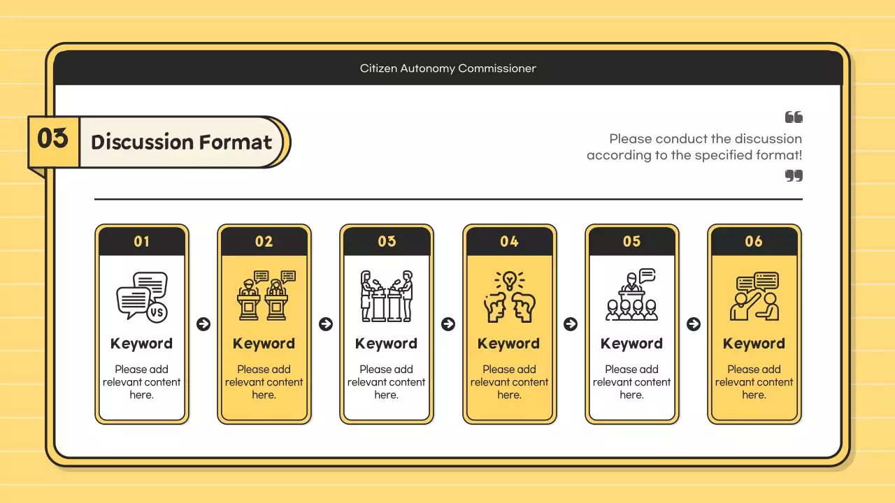 옐로우 심플 커뮤니티 포럼 공지 프리젠테이션