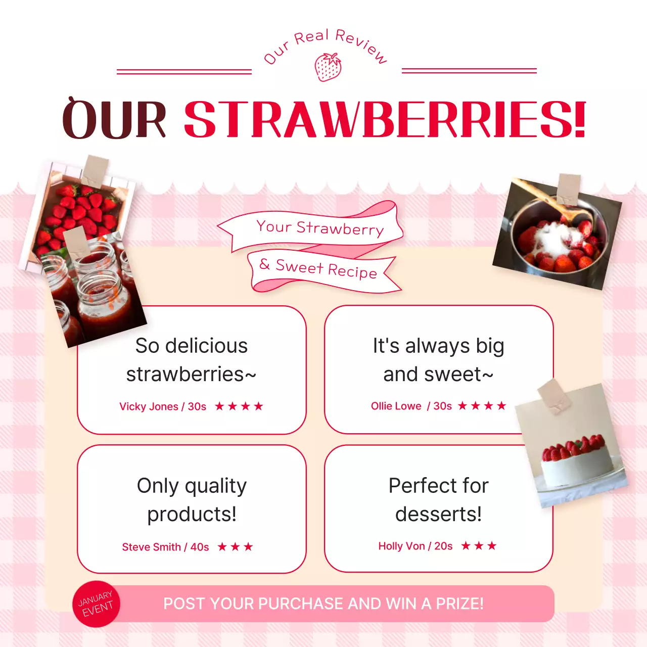 Promote red and pink strawberries