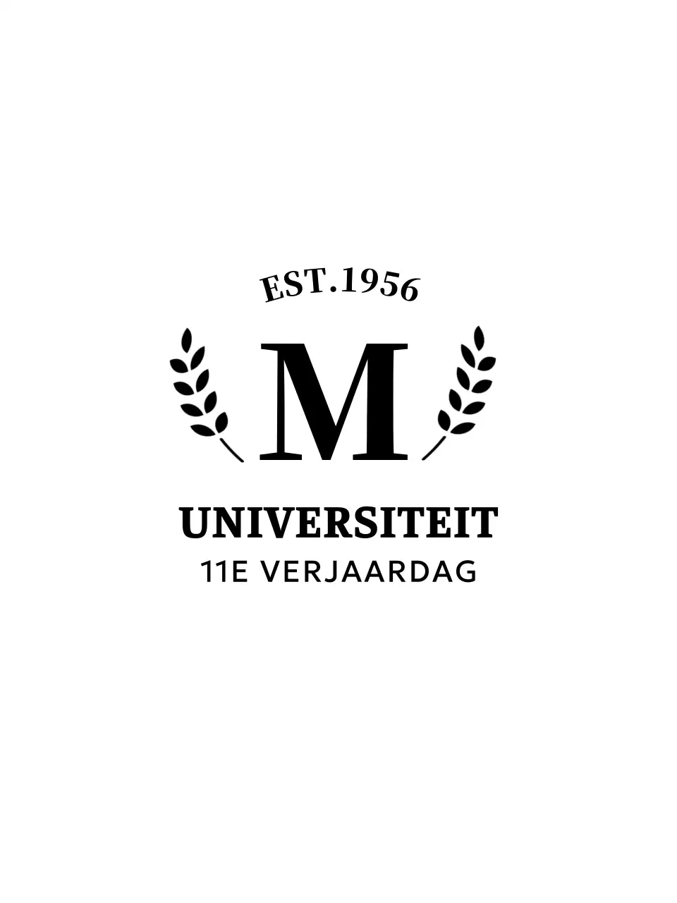 Eenvoudig concept universiteitsherinnering met laurierlogo