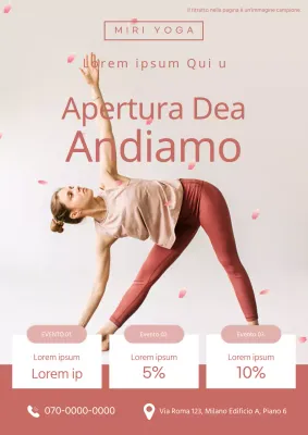 Un semplice annuncio di yoga in rosa e beige