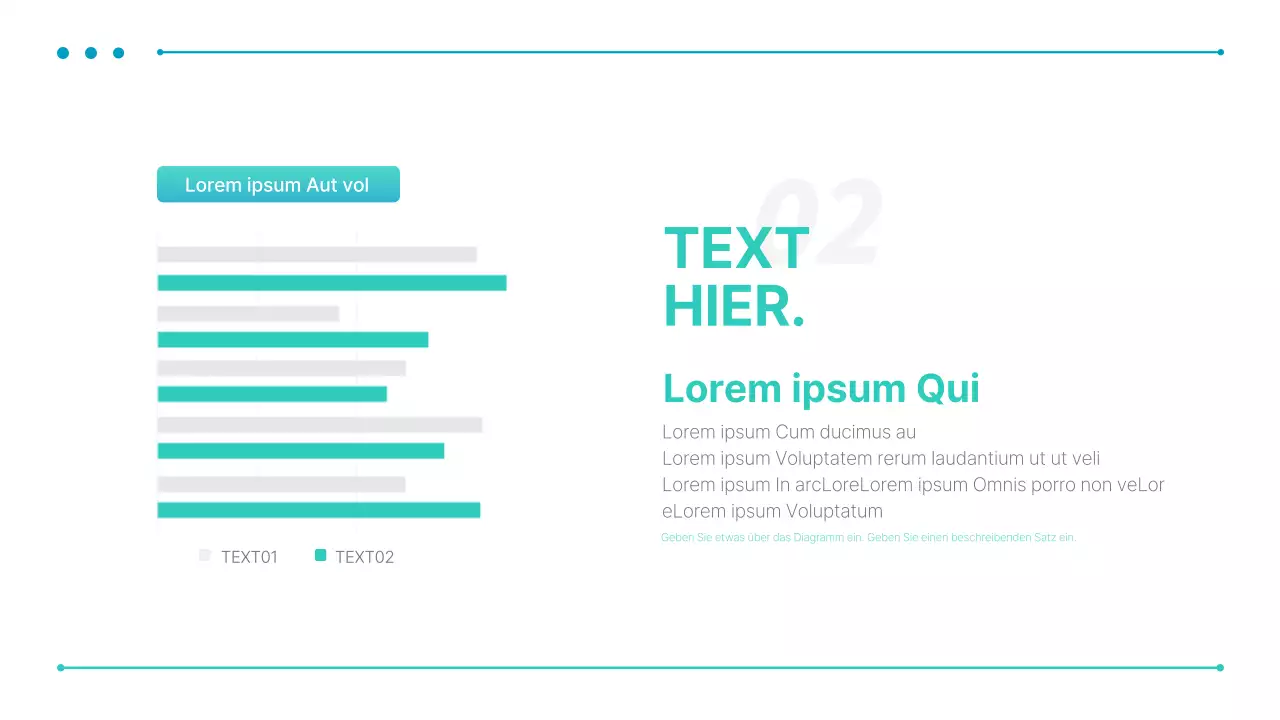 Eine einfache Geschäftspräsentation in Blau und Minze