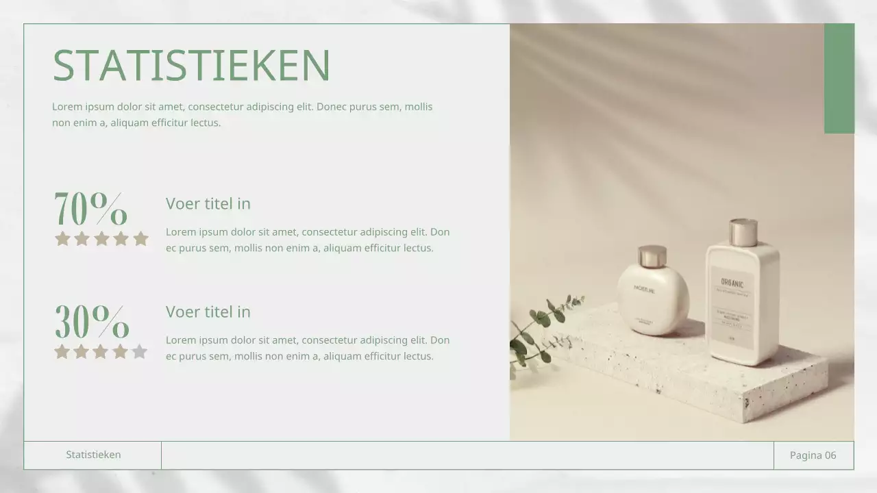 Wit en groen zakelijk rapportagemateriaal met natuurthema