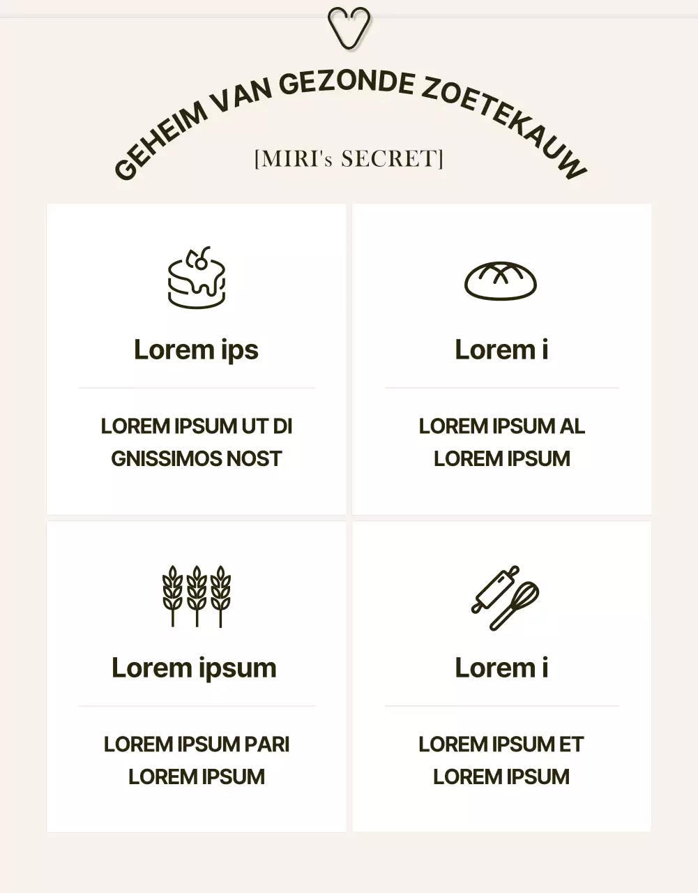 Promoot een modern bakkerij-evenement in zwart en beige