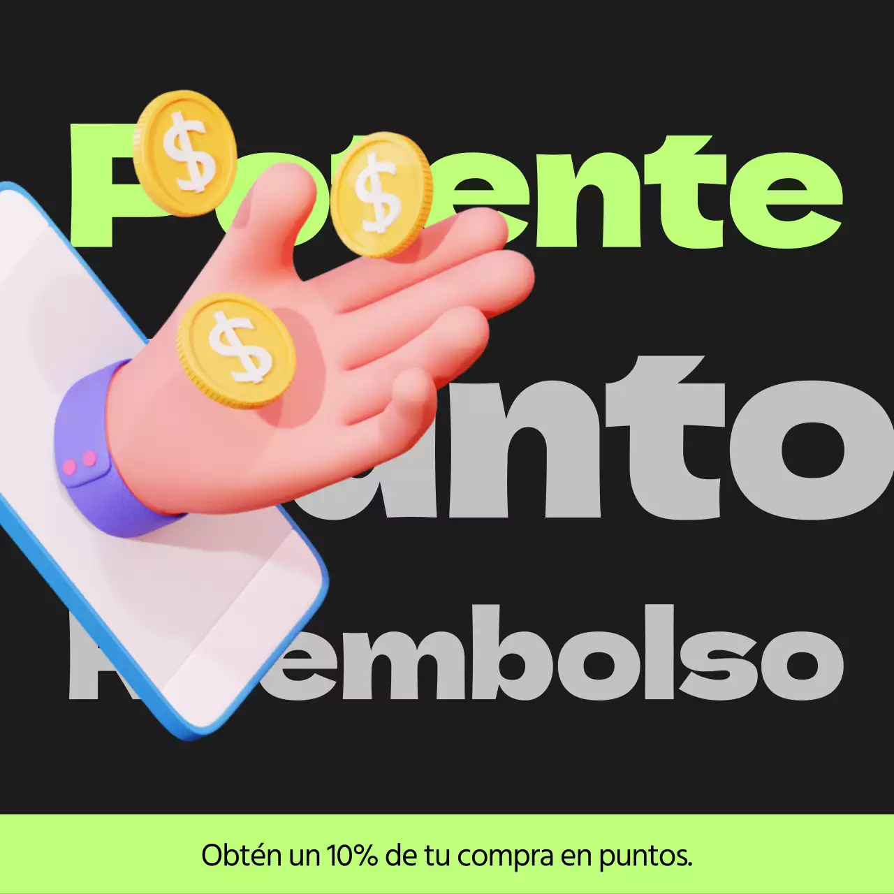 Cyberpunk points payback post en negro y verde lima