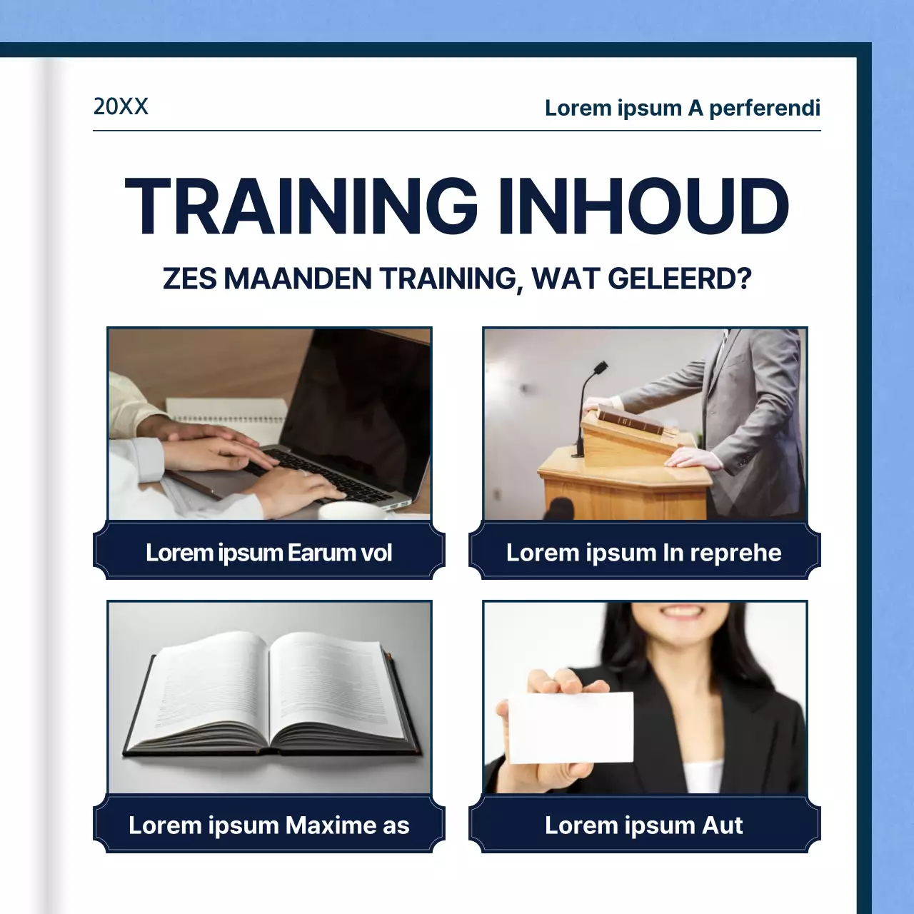 Minimalistische afstudeerbrief met lichtblauwe achtergrond