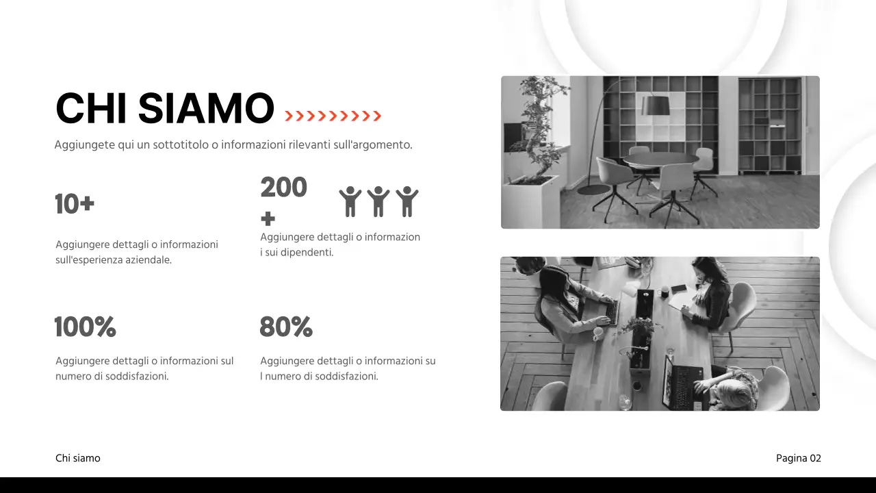 Materiale per relazioni aziendali classiche in nero e rosso