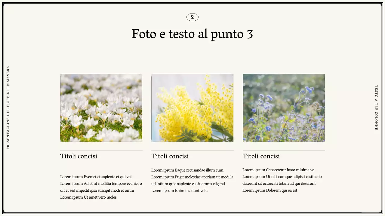 Proposta di fiori primaverili vintage in design avorio