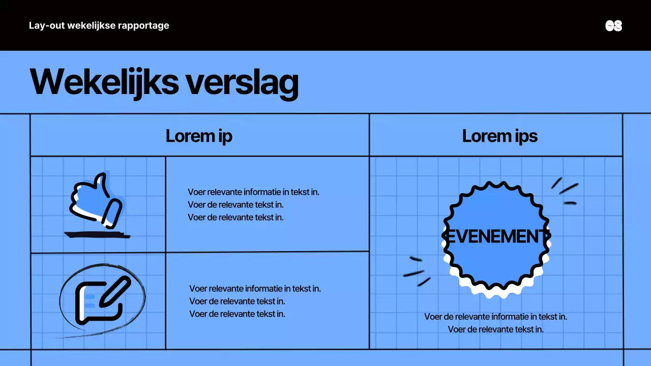 Kitscherig vergadermateriaal in blauw