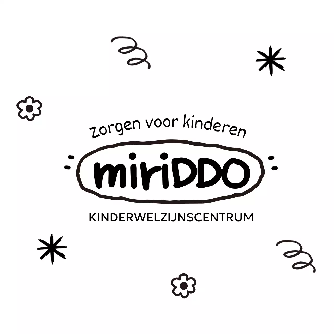 Schattig concept kinderwelzijnscentrum met handgetekend kunstwerk