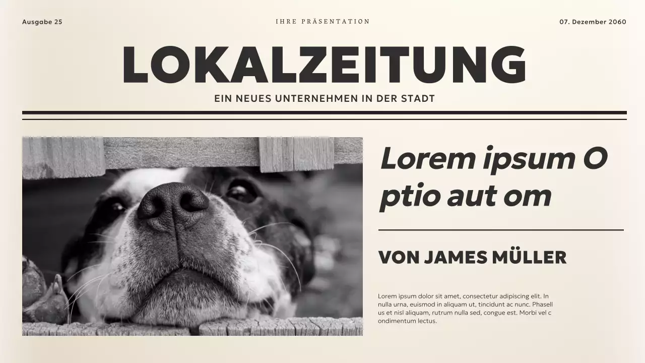 Schwarz und Beige Vintage News Theme Business Material