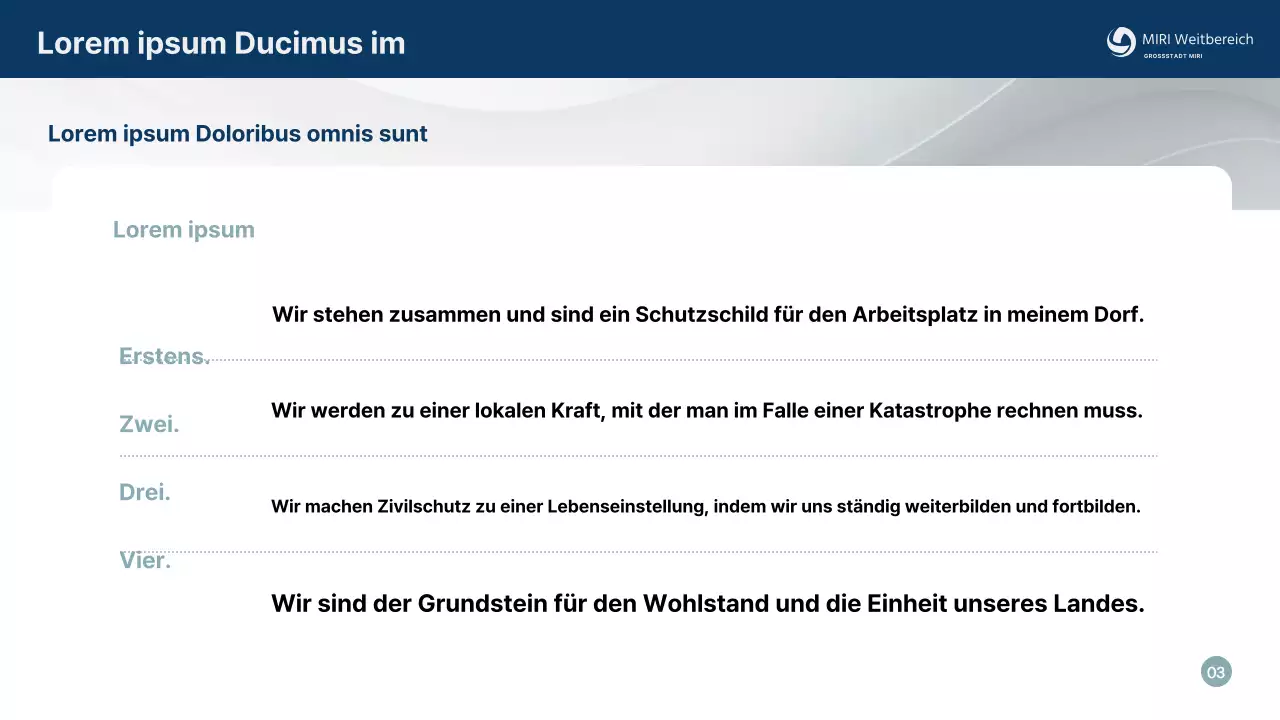 Einfache, marineblaue Zivilschutzausbildung