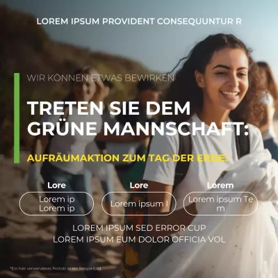 Grün und Gelb Einfache Ankündigung der Kampagne zum Tag der Erde