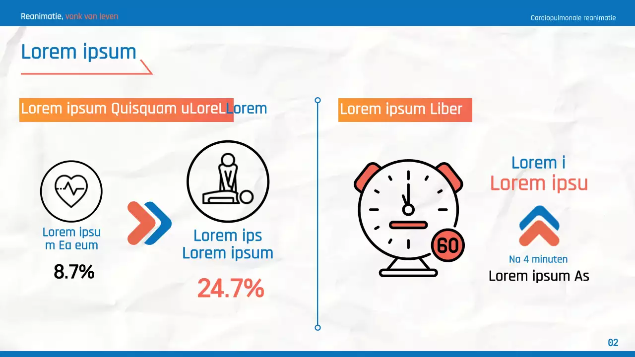 Eenvoudig reanimatiemateriaal in blauw