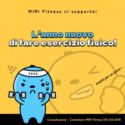 Un semplice post promozionale giallo per la palestra