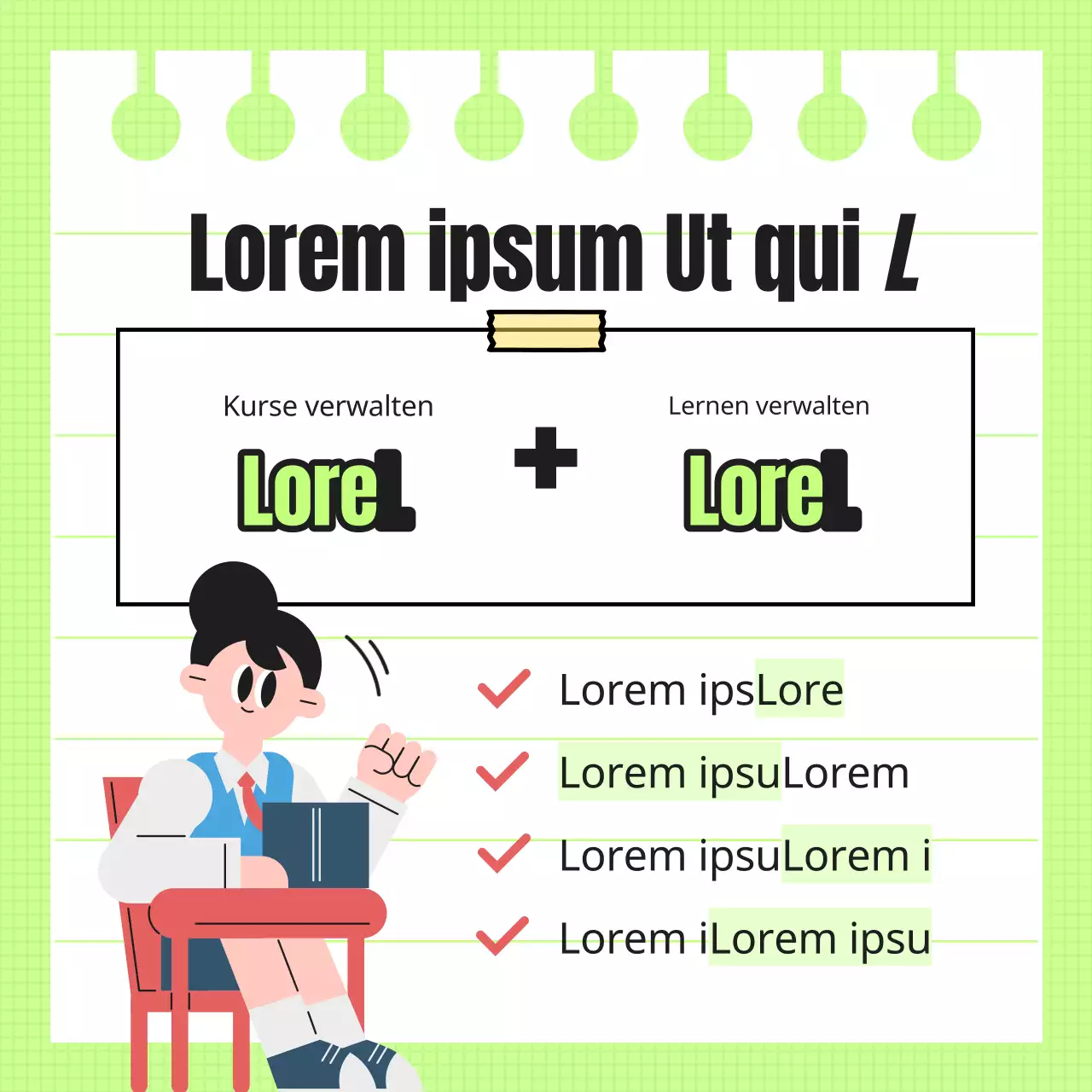 Werben Sie mit lindgrünen Akzenten für die Schulanfangsaktion