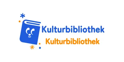 Bibliothekslogo mit niedlicher Buchillustration