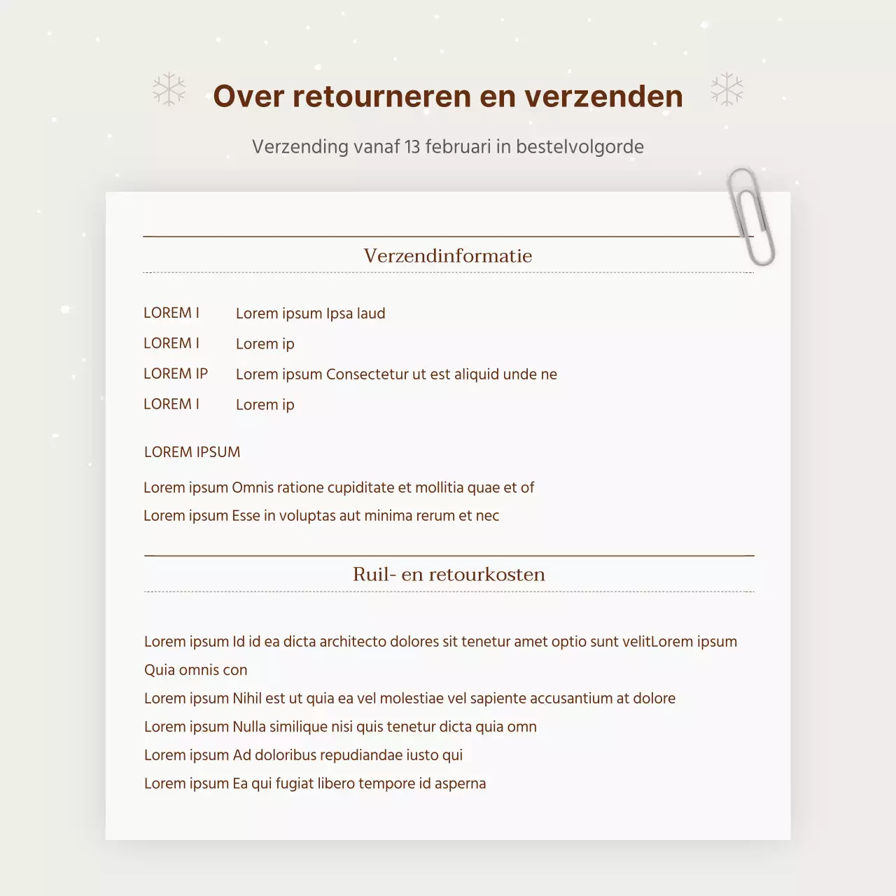 Advertentie voor een eenvoudige hanwa vakantiegeschenkset in beige en bruin