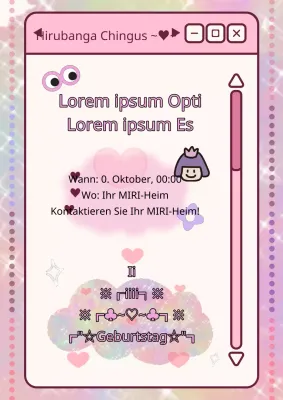 Herzlichen Glückwunsch zum Geburtstag Einladung mit einem Retro-Konzept in rosa