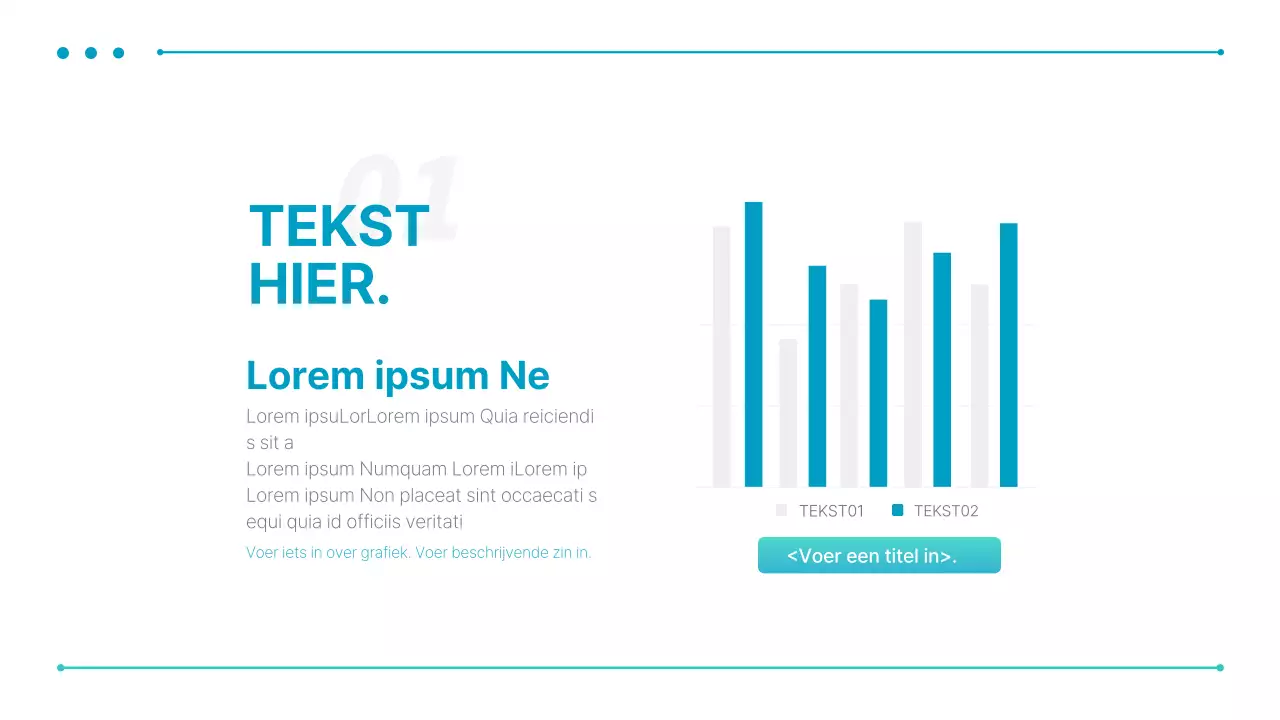 Een eenvoudige zakelijke presentatie in blauw en mint