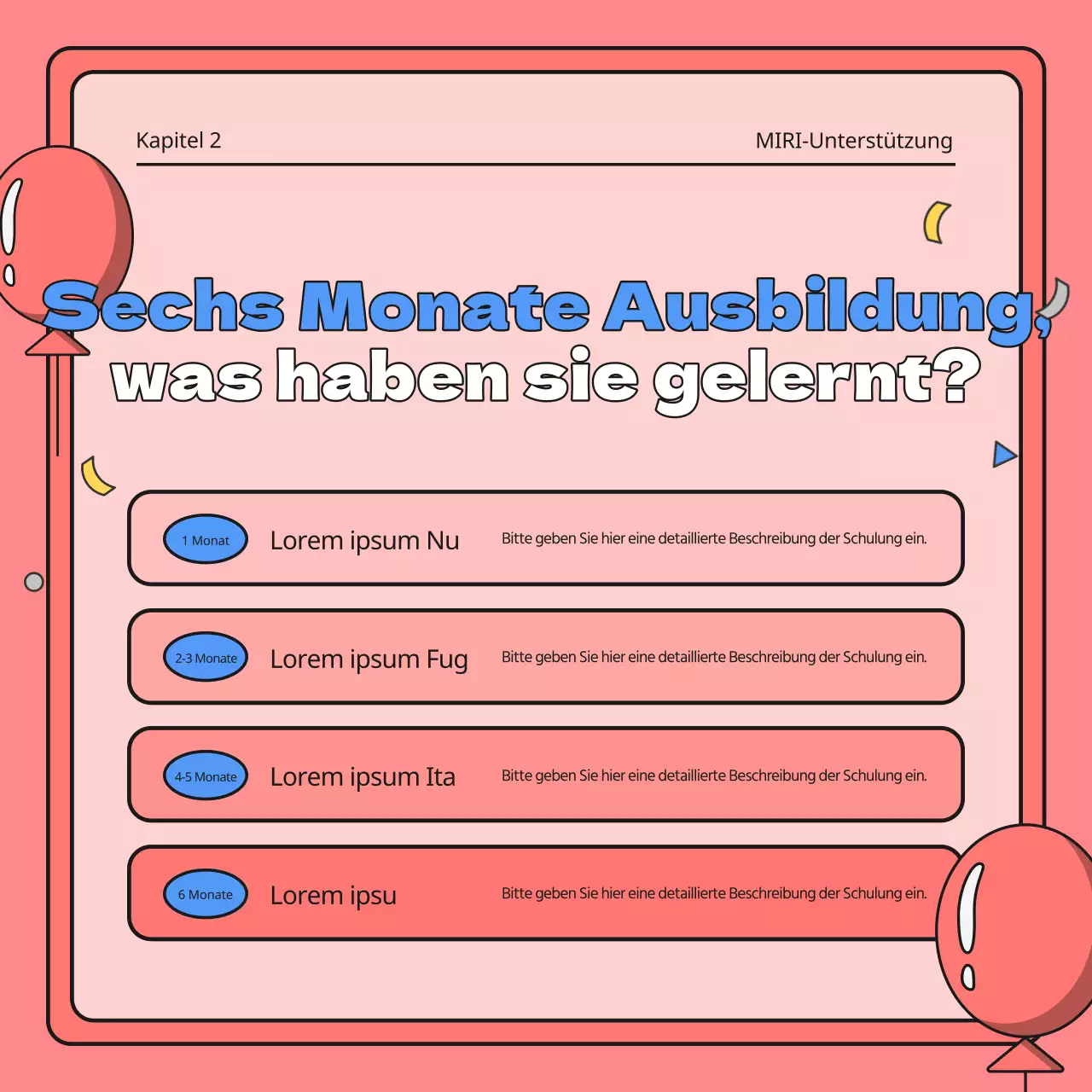 Feierlichkeiten zum Programmabschluss in Rot und Blau