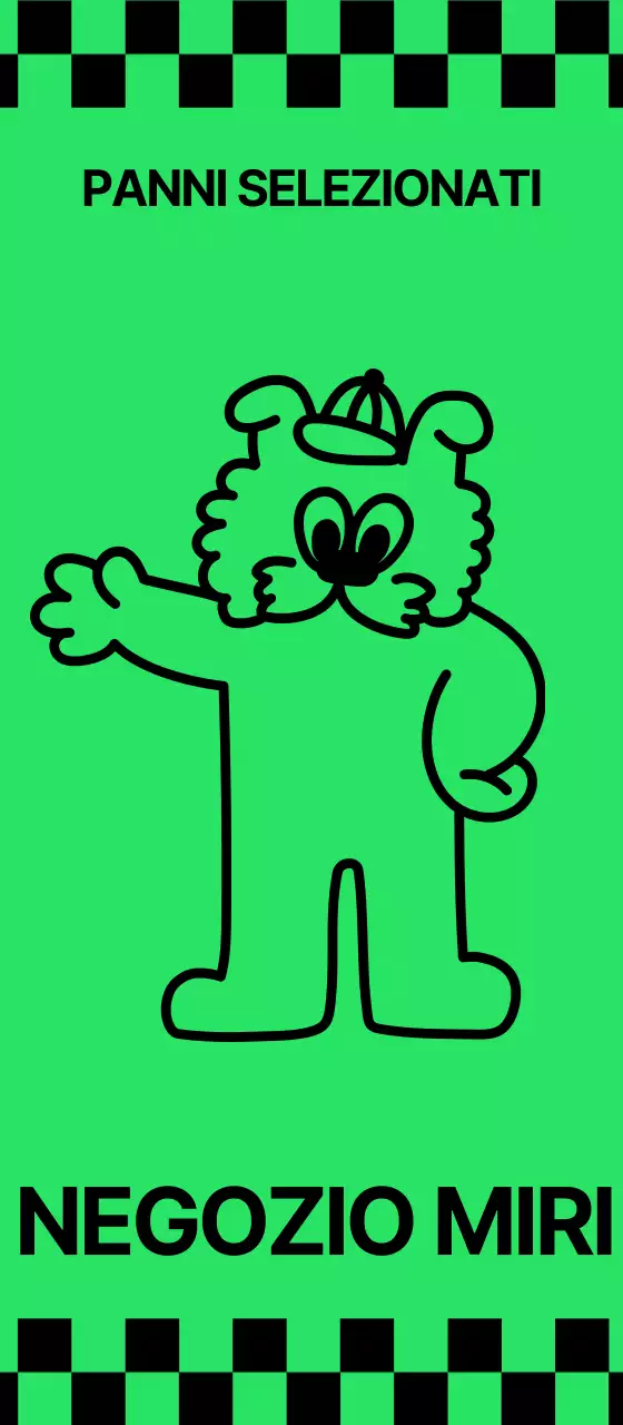 Un negozio di abbigliamento con scacchiere e personaggi pop