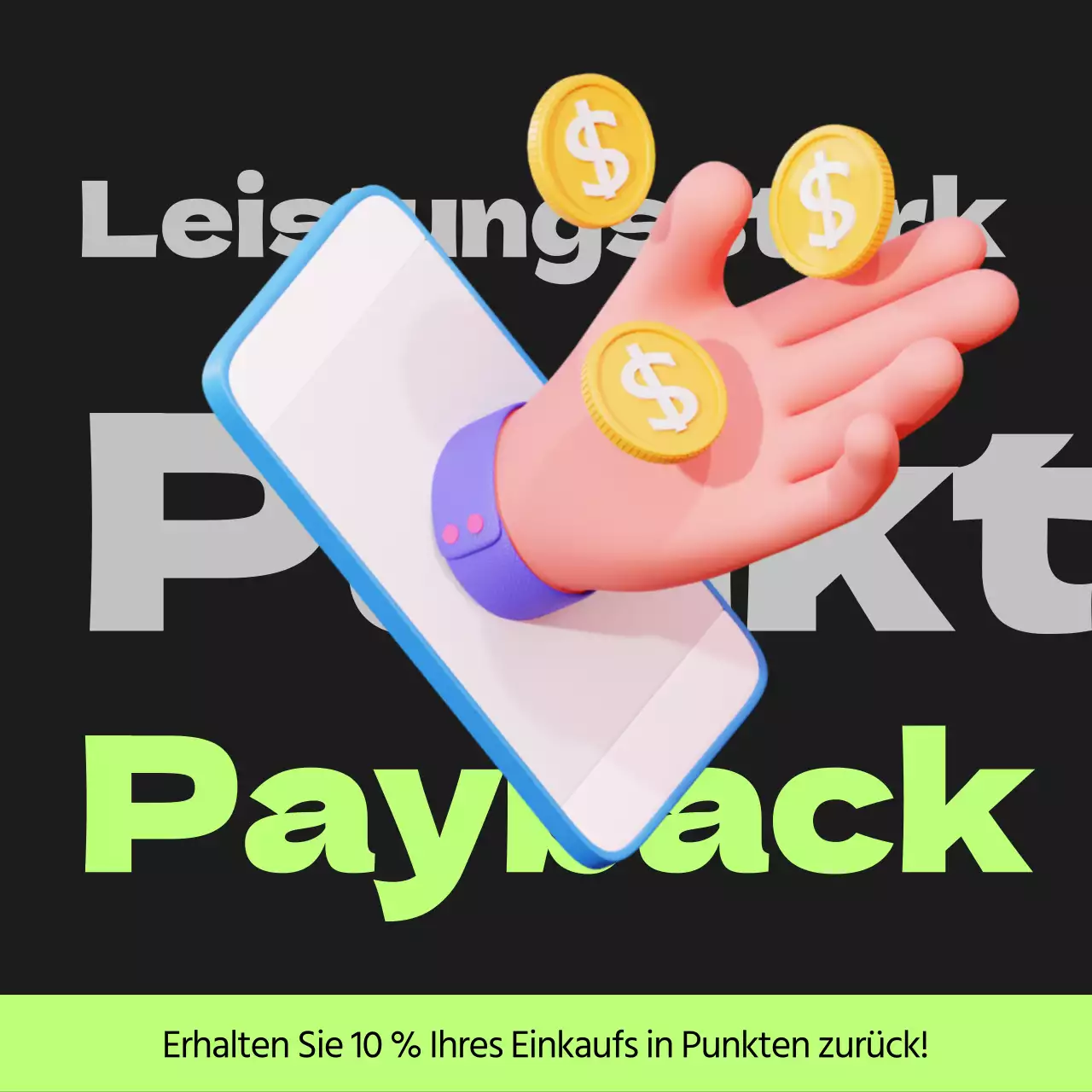 Cyberpunk points payback post in schwarz und lindgrün