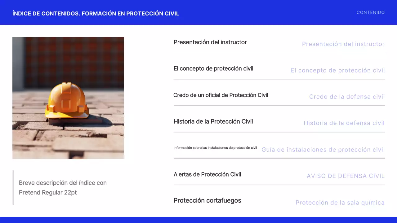Formación sencilla de protección civil en azul marino y negro