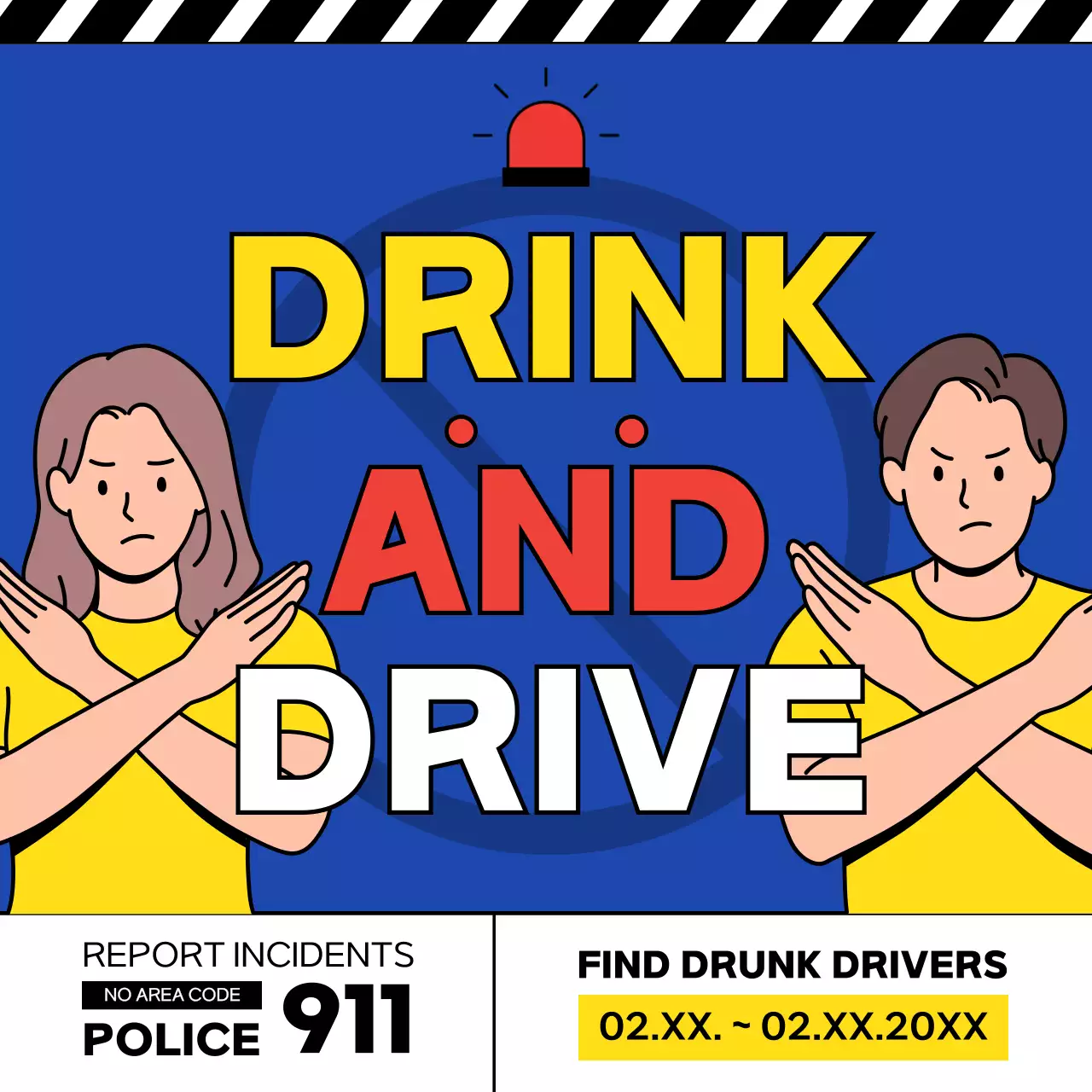 Blue Comic Safety Announcement Social Media Post