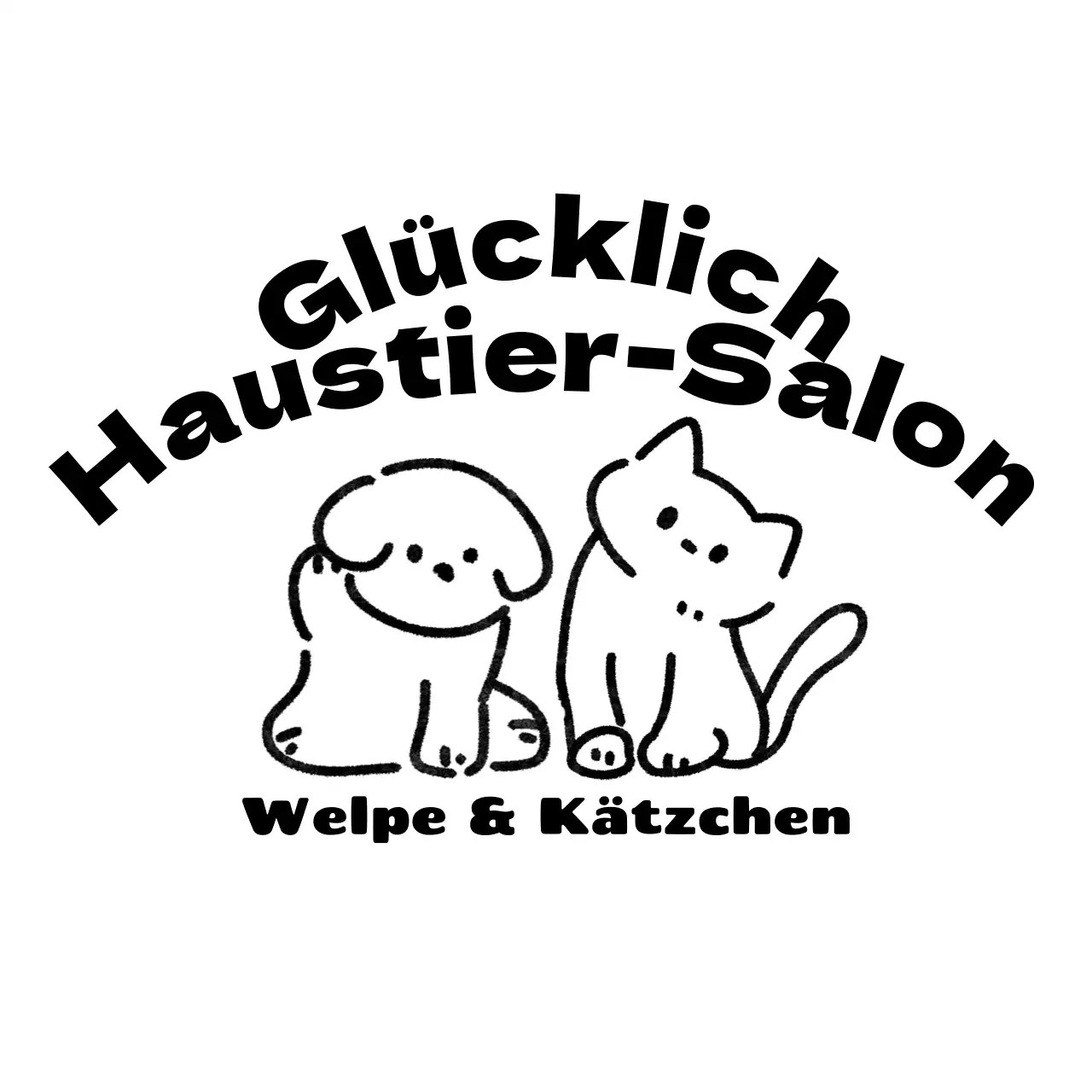 Eine Tierpflegeboutique mit niedlichen Illustrationen
