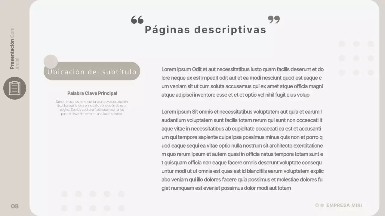 Una presentación de empresa sencilla y de color beige