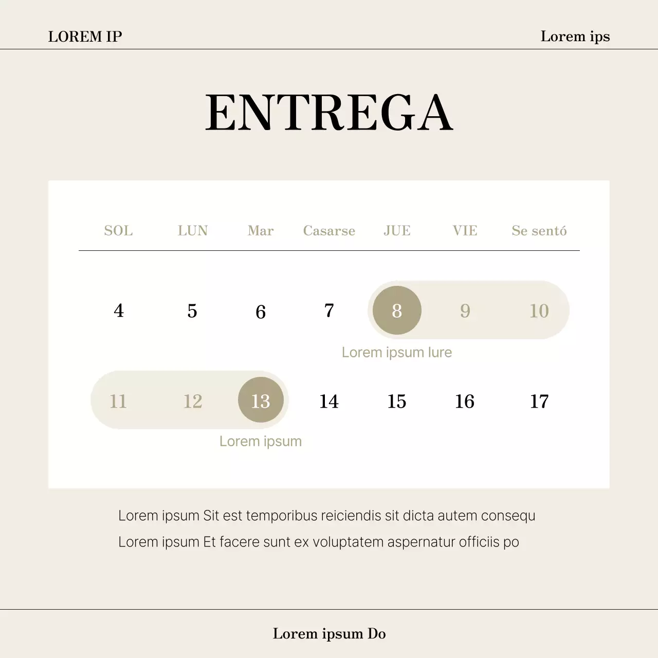 Un sencillo informe de marca en beige