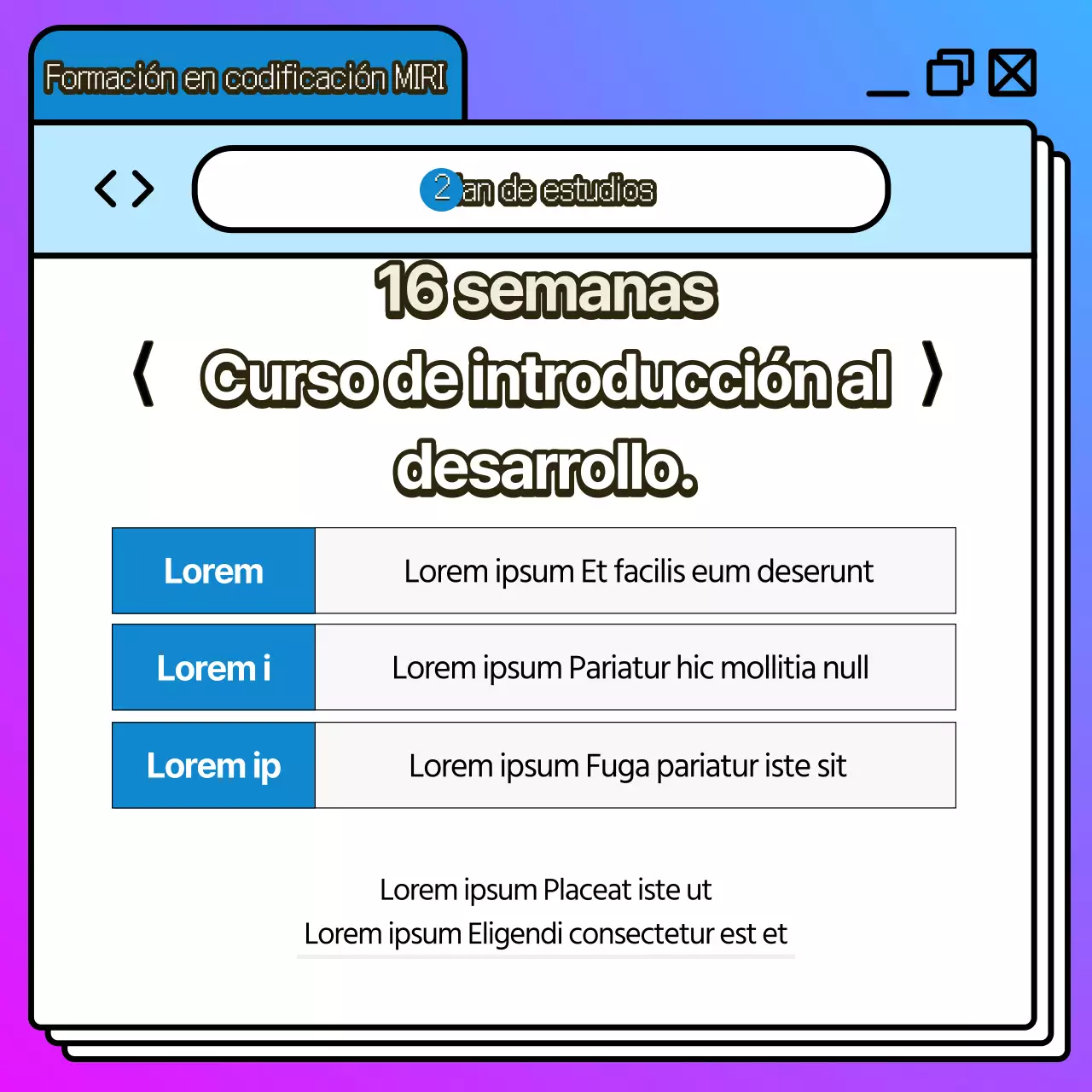 Promover la educación en codificación kitsch en azul y morado