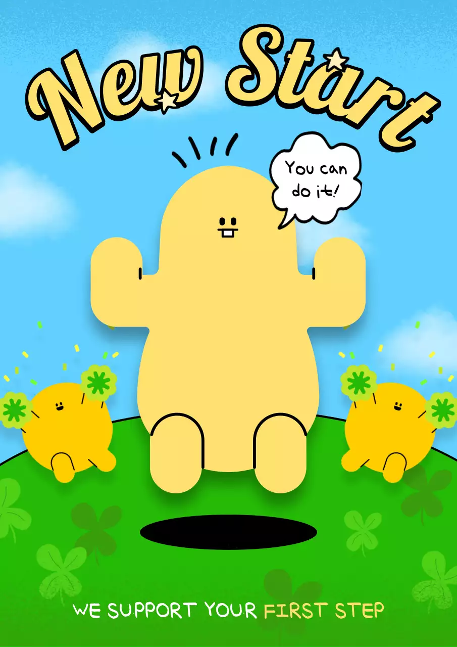 Yellow Retro Motivation Announcement Poster