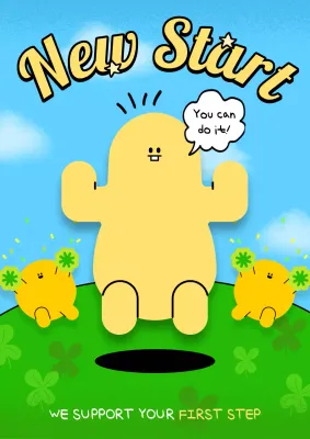 Yellow Retro Motivation Announcement Poster