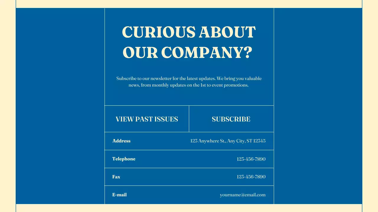 Apresentação do boletim informativo de atualização do serviço moderno bege