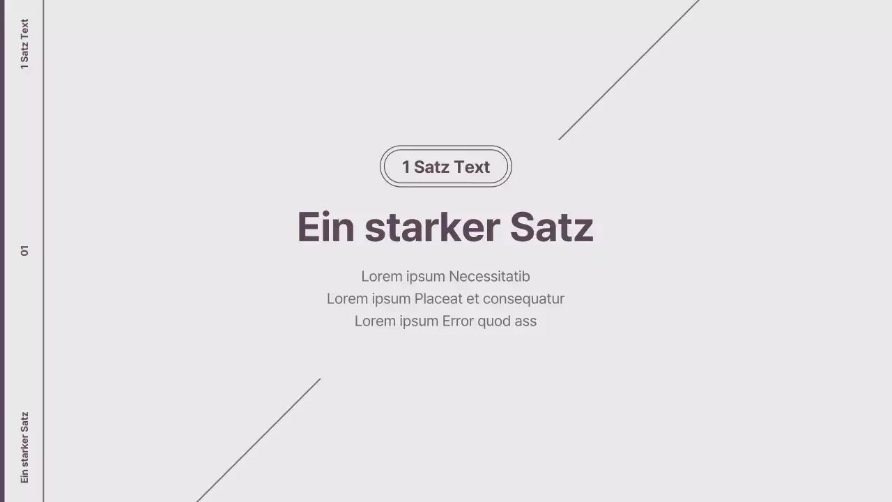 Erläuterung des minimalistischen Layouts in Lila