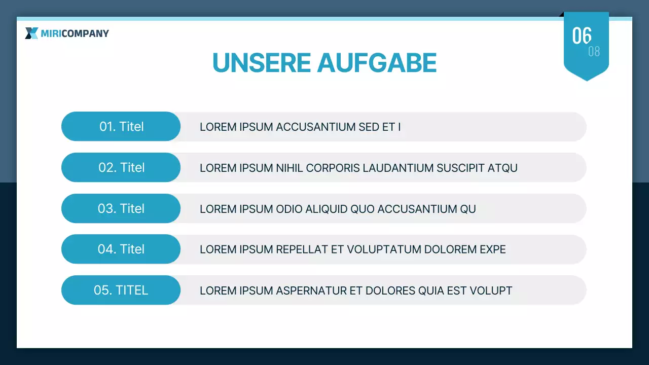 Einfache Geschäftspräsentation in Minze und Marineblau