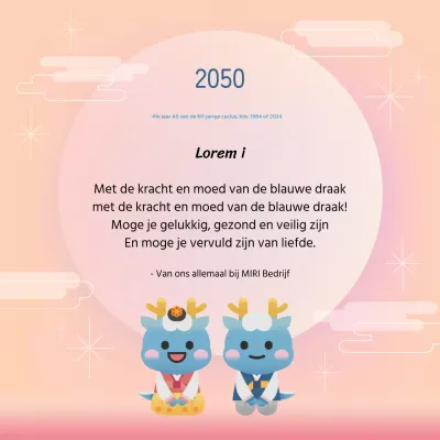 Traditionele nieuwjaarswensen in roze