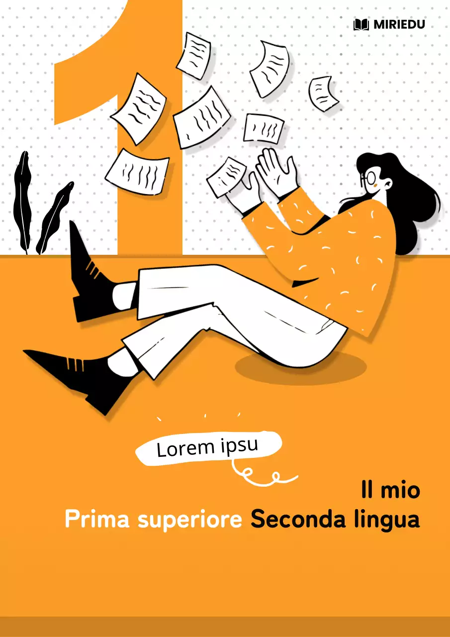 Un tocco di arancione e di bianco e nero nel libro delle domande della Secondaria superiore