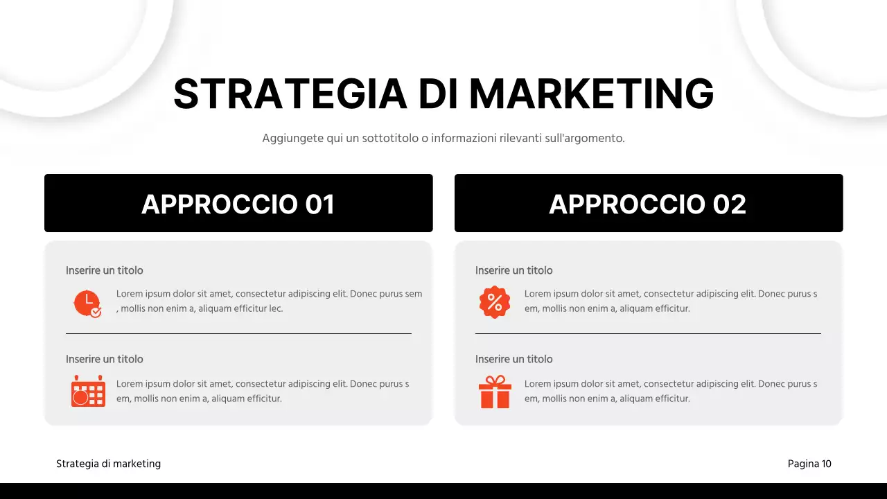 Materiale per relazioni aziendali classiche in nero e rosso