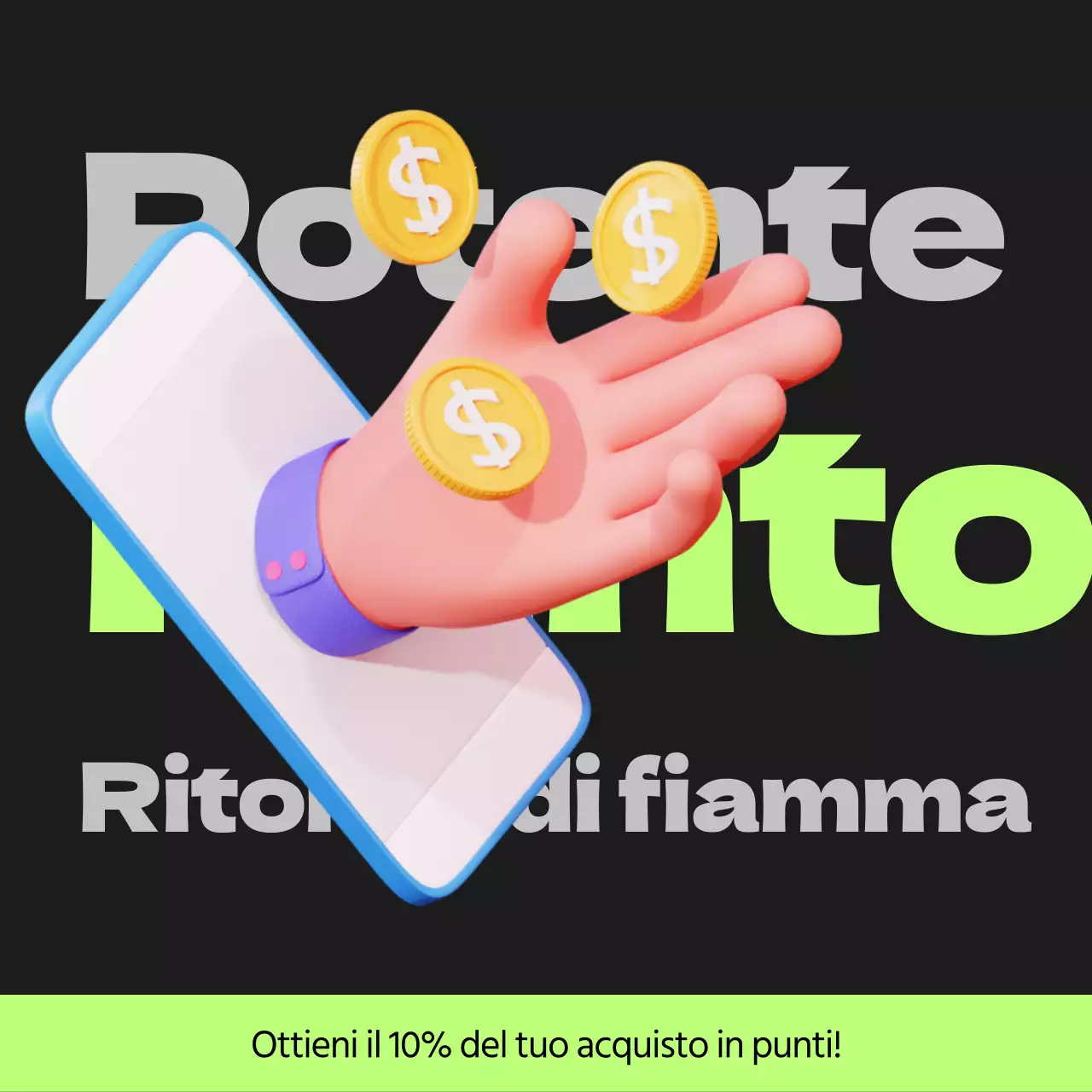 Posta in gioco Cyberpunk punti in nero e verde lime