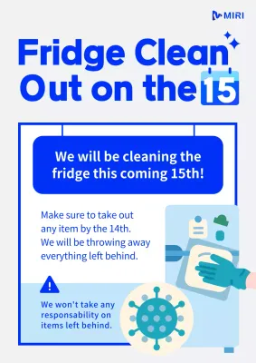 Blue Modern Fridge Notice