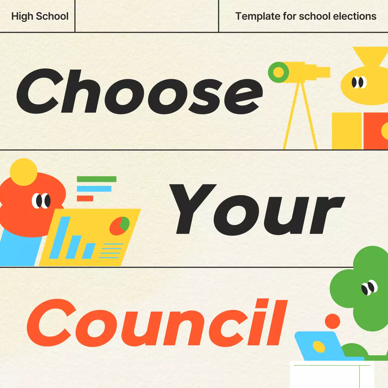 Colorful Modern School Election Invitation Instagram Carousel